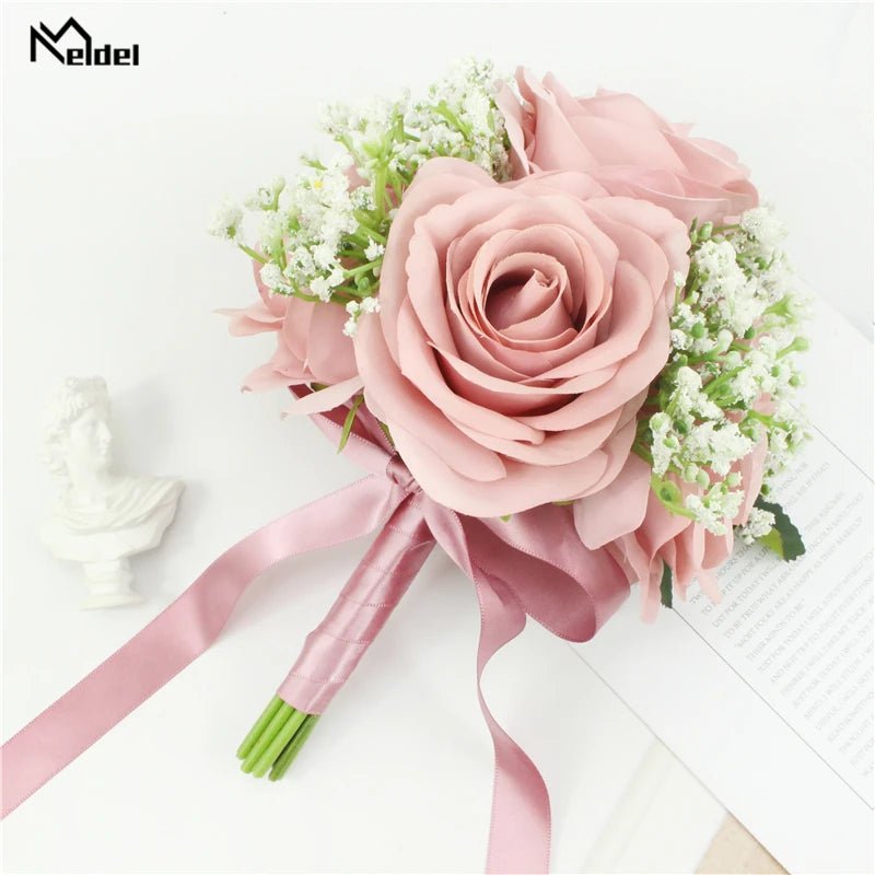 Handmade Rose and Baby's Breath Bouquet - Luzilly Bridal & Apparel