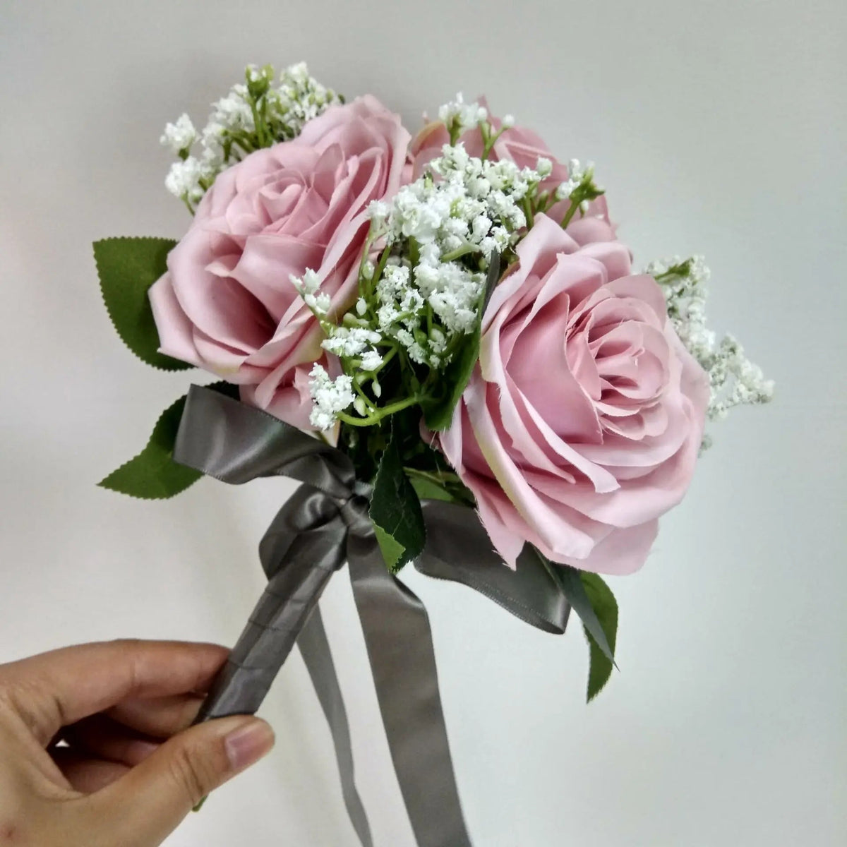 Handmade Rose and Baby's Breath Bouquet - Luzilly Bridal & Apparel