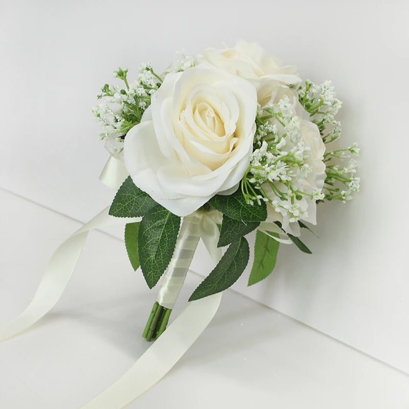 Handmade Rose and Baby's Breath Bouquet - Luzilly Bridal & Apparel