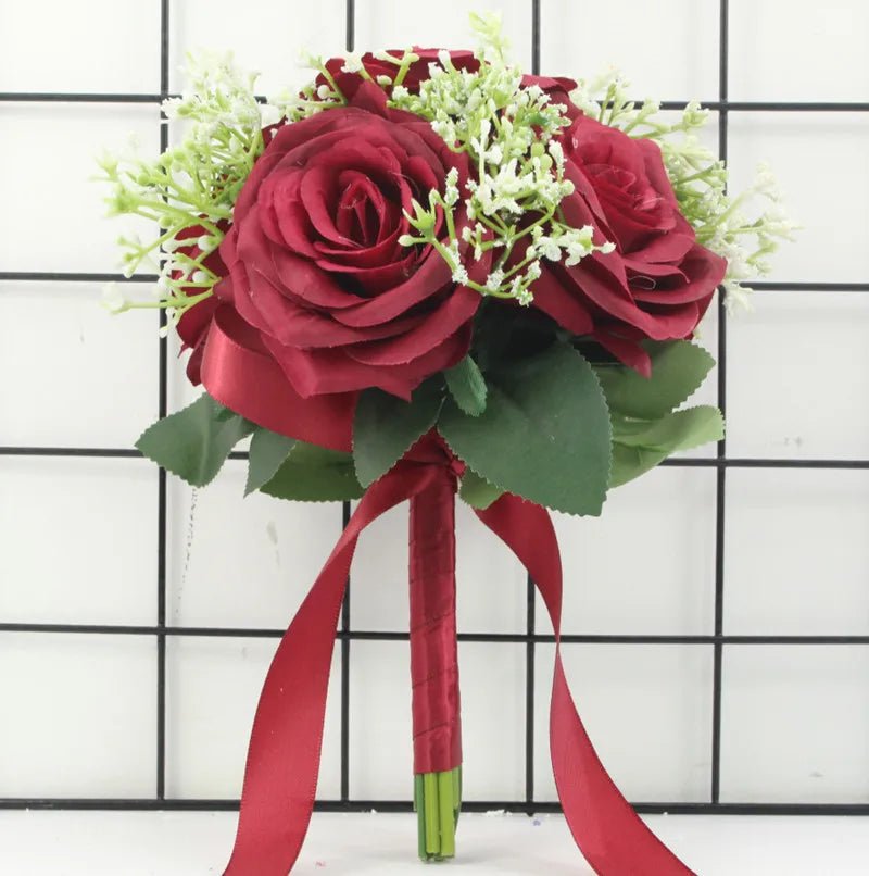 Handmade Rose and Baby's Breath Bouquet - Luzilly Bridal & Apparel
