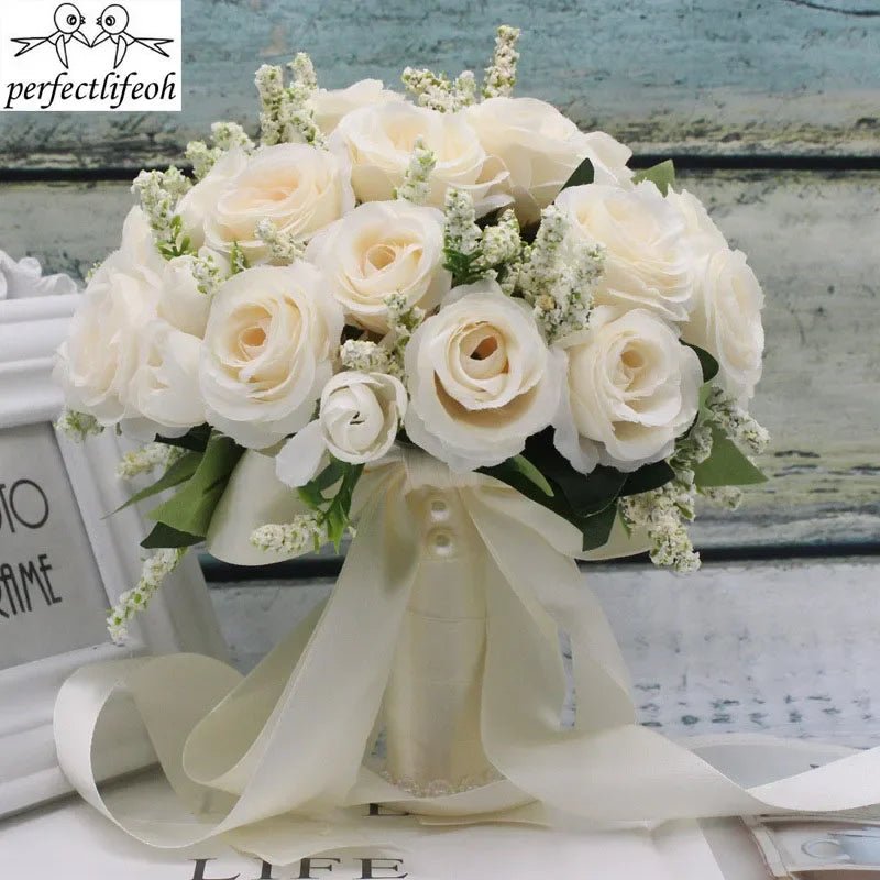 Handmade Rose Bridesmaid Bouquet and Corsage - Luzilly Bridal & Apparel