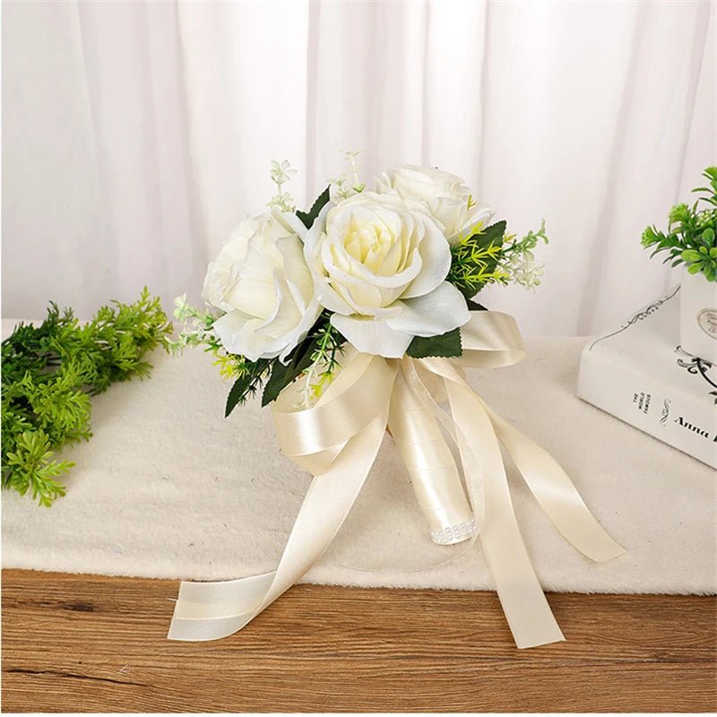 Handmade Silk Rose, Peony, and Orchid Bridal Bouquet - Luzilly Bridal & Apparel