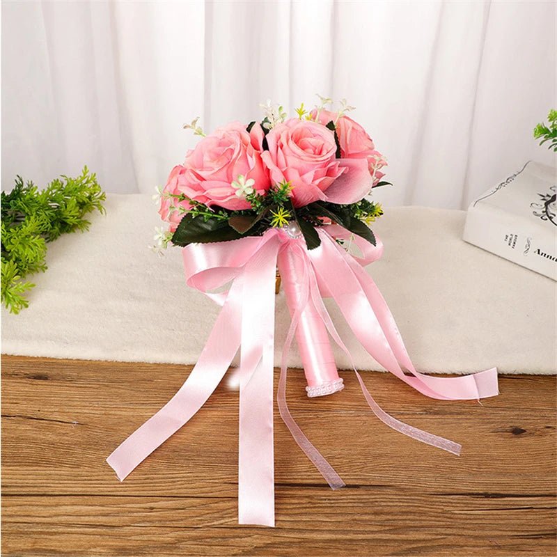 Handmade Silk Rose, Peony, and Orchid Bridal Bouquet - Luzilly Bridal & Apparel