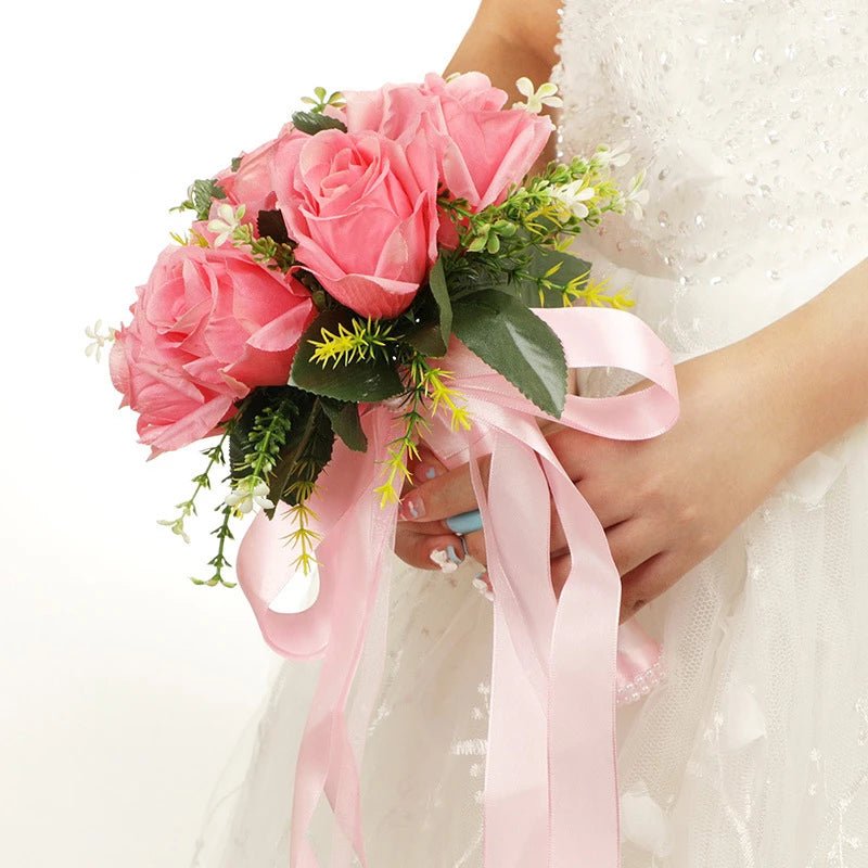 Handmade Silk Rose, Peony, and Orchid Bridal Bouquet - Luzilly Bridal & Apparel