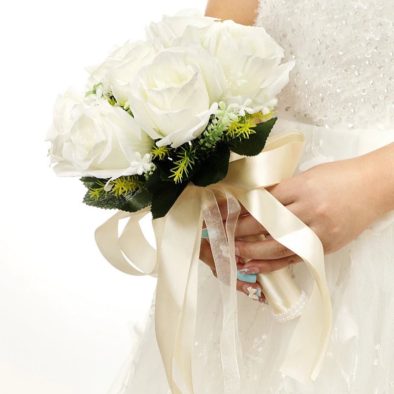 Handmade Silk Rose, Peony, and Orchid Bridal Bouquet - Luzilly Bridal & Apparel