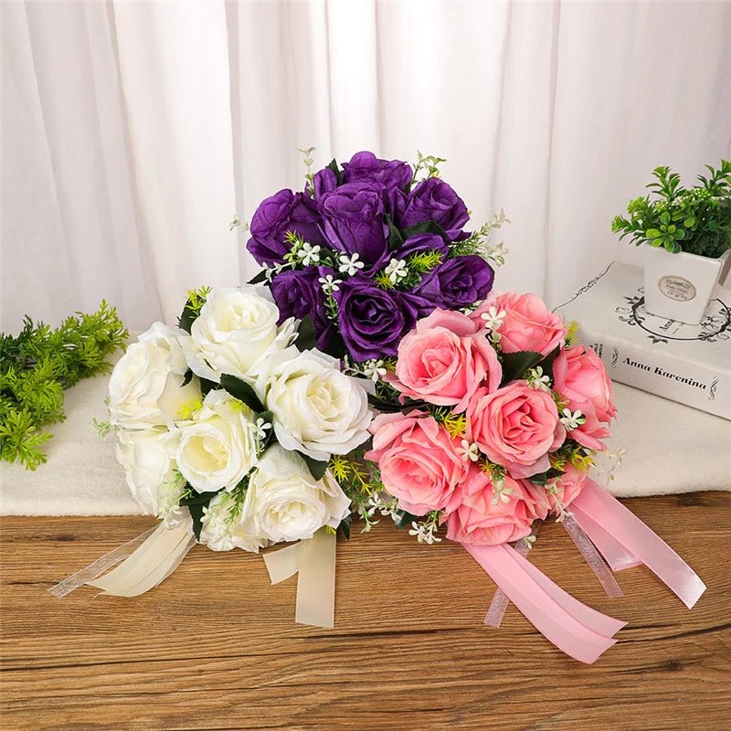 Handmade Silk Rose, Peony, and Orchid Bridal Bouquet - Luzilly Bridal & Apparel