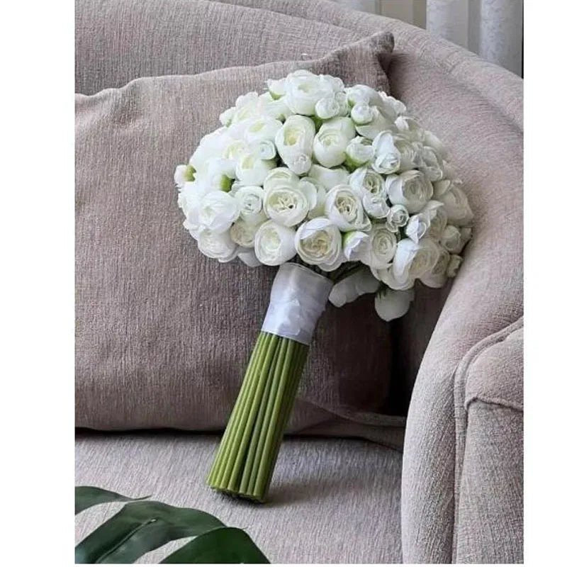 Handmade White Rose Bridal Bouquet - Luzilly Bridal & Apparel