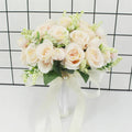 Handmade White Silk Rose Bridal Bouquet - Luzilly Bridal & Apparel
