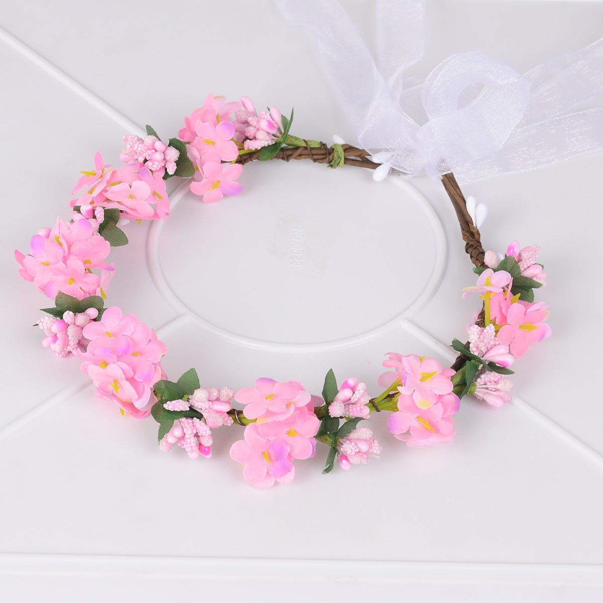 Hawaiian flower garland headband, bride's wedding headdress, bridesmaid's photo, simulated flower wreath, mini flower - Luzilly Bridal & Apparel