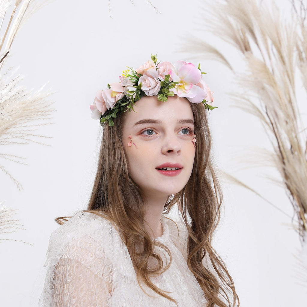 Hawaiian Vacation Wreath Headwear Beautiful Bridal Hairbands Wedding Hair Accessories Headwear Wreath - Luzilly Bridal & Apparel
