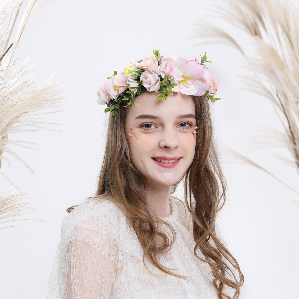 Hawaiian Vacation Wreath Headwear Beautiful Bridal Hairbands Wedding Hair Accessories Headwear Wreath - Luzilly Bridal & Apparel