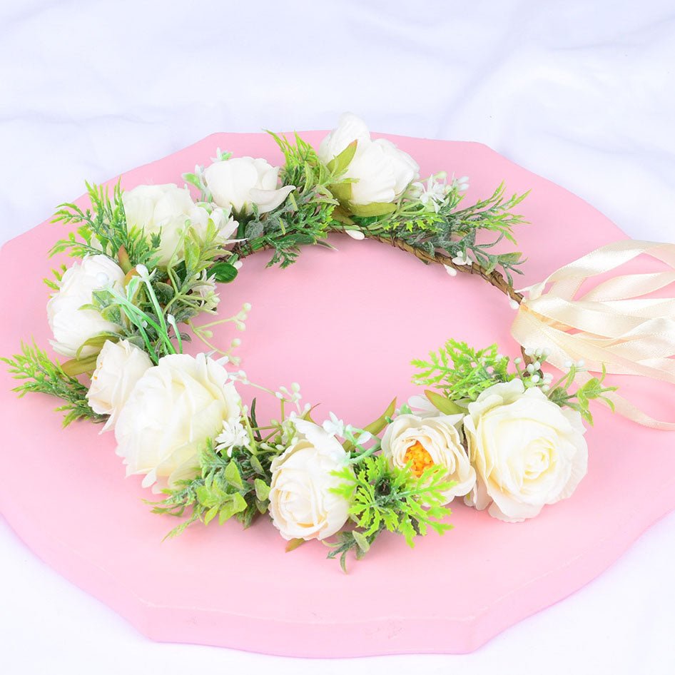Hawaiian Wreath Bridal Fairy Simulation Starry Sky Flower Headwear Children's Photography Hair Accessories Hair Hoops - Luzilly Bridal & Apparel