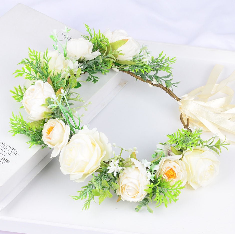 Hawaiian Wreath Bridal Fairy Simulation Starry Sky Flower Headwear Children's Photography Hair Accessories Hair Hoops - Luzilly Bridal & Apparel