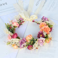 Hawaiian wreath hair band bride wedding headdress Bridesmaid photo simulation flower hay hair band - Luzilly Bridal & Apparel