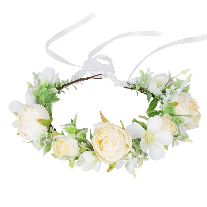 Hawaiian Wreath Wreath Simulation Flower Headwear Forest Fairy Girl Style Scenic Area Photo Headflower - Luzilly Bridal & Apparel