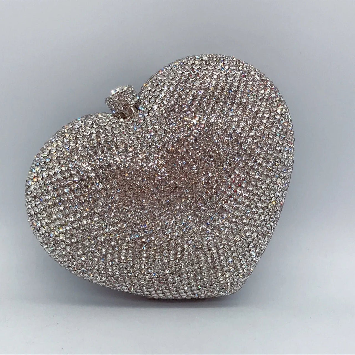 Heart-Shaped Crystal Evening Clutch - Luzilly Bridal & Apparel