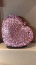 Heart-Shaped Crystal Evening Clutch - Luzilly Bridal & Apparel