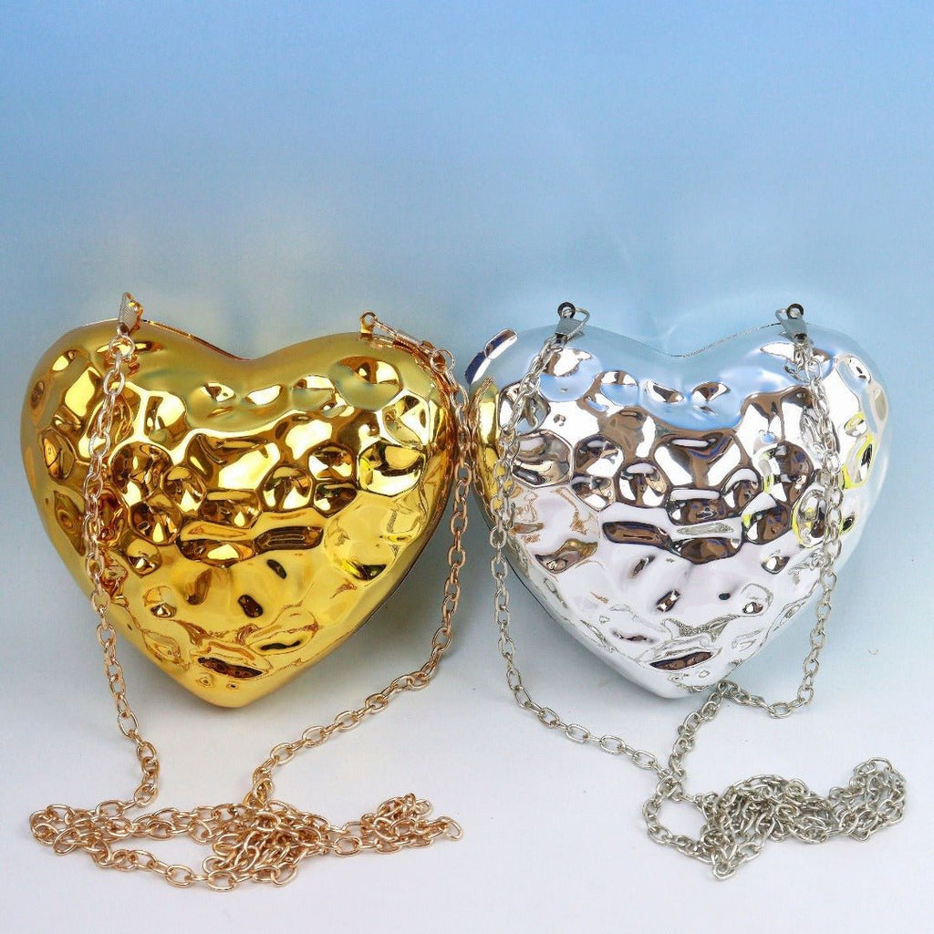 Heart Shaped Mini Purse – Elegant Acrylic Pericardium Chain Clutch, Perfect for Parties, Proms, Weddings, and Evening Out – Stylish Dinner Bag - Luzilly Bridal & Apparel