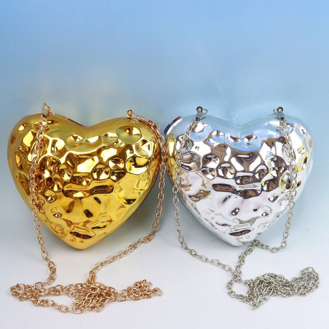 Heart Shaped Mini Purse – Elegant Acrylic Pericardium Chain Clutch, Perfect for Parties, Proms, Weddings, and Evening Out – Stylish Dinner Bag - Luzilly Bridal & Apparel