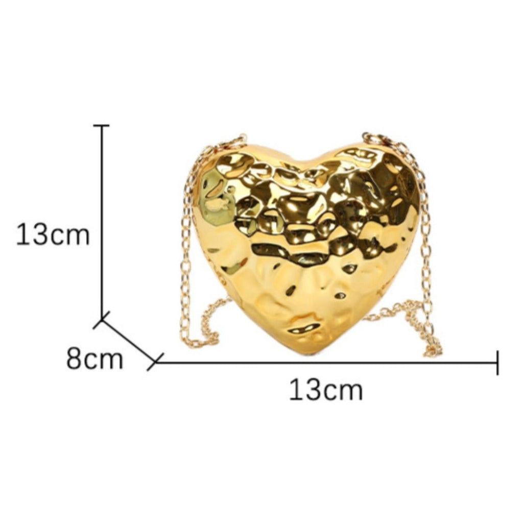 Heart Shaped Mini Purse – Elegant Acrylic Pericardium Chain Clutch, Perfect for Parties, Proms, Weddings, and Evening Out – Stylish Dinner Bag - Luzilly Bridal & Apparel
