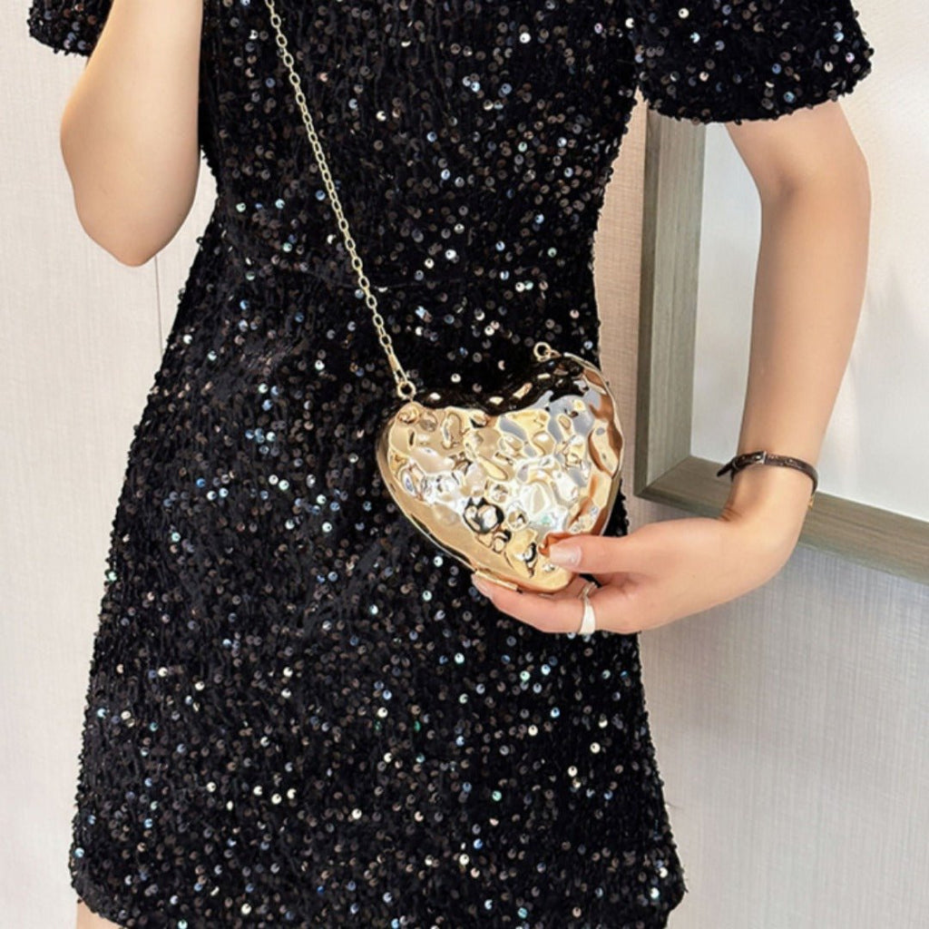 Heart Shaped Mini Purse – Elegant Acrylic Pericardium Chain Clutch, Perfect for Parties, Proms, Weddings, and Evening Out – Stylish Dinner Bag - Luzilly Bridal & Apparel