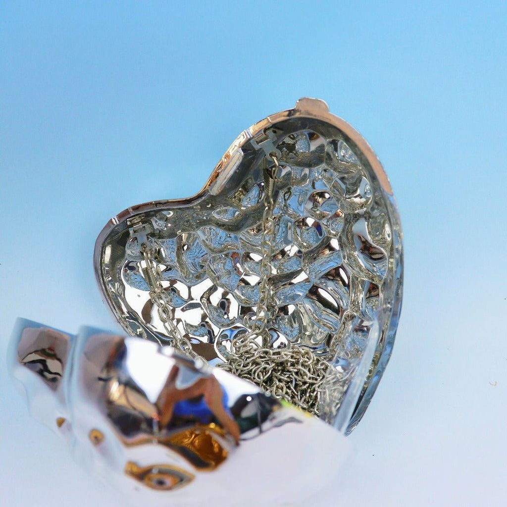 Heart Shaped Mini Purse – Elegant Acrylic Pericardium Chain Clutch, Perfect for Parties, Proms, Weddings, and Evening Out – Stylish Dinner Bag - Luzilly Bridal & Apparel