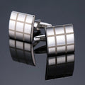 High end men's French shirt cufflinks Classic Square laser lattice wire drawing cuffs buttons business suit accessories jewelry - Luzilly Bridal & Apparel