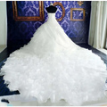 Ruffled Wedding Dress with Dramatic Train