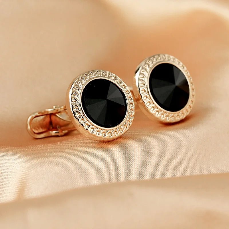 High Grade Men's Jewelry Luxury Zircon Cufflinks Classic Round Shirt Cuff Buttons Alloy Wedding Suit Accessories Business Gift - Luzilly Bridal & Apparel