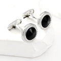 High Grade Men's Jewelry Luxury Zircon Cufflinks Classic Round Shirt Cuff Buttons Alloy Wedding Suit Accessories Business Gift - Luzilly Bridal & Apparel