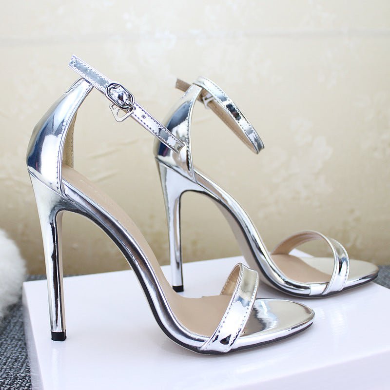 High Heels Gold And Silver Wedding Shoes Plus Size - Luzilly Bridal & Apparel