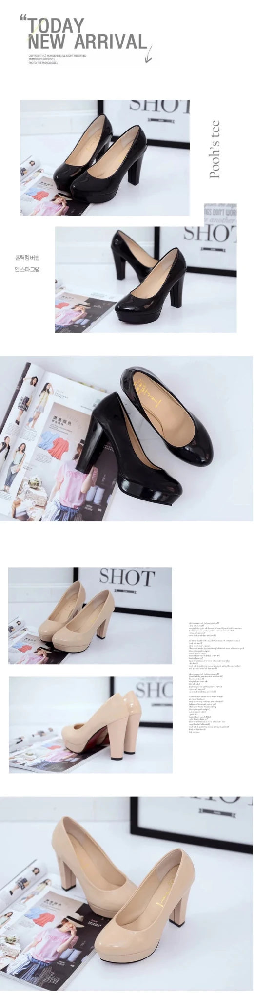 High Heels Shoes Women White Wedding Shoes Thick 10 CM Heels Fashion Party Pumps Footwear Black Red Round Zapatos De Mujer - Luzilly Bridal & Apparel