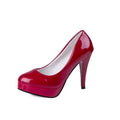 High Heels Shoes Women White Wedding Shoes Thick 10 CM Heels Fashion Party Pumps Footwear Black Red Round Zapatos De Mujer - Luzilly Bridal & Apparel
