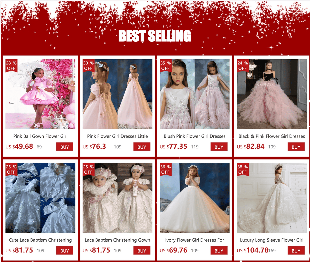 High-Neck Tiered Ruffle Flower Girl Dress - Luzilly Bridal & Apparel