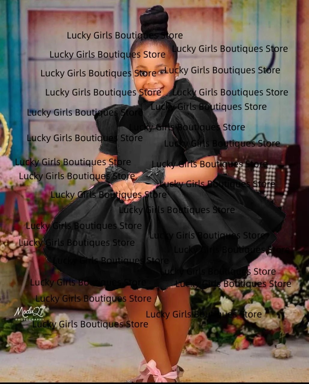 High-Neck Tiered Ruffle Flower Girl Dress - Luzilly Bridal & Apparel