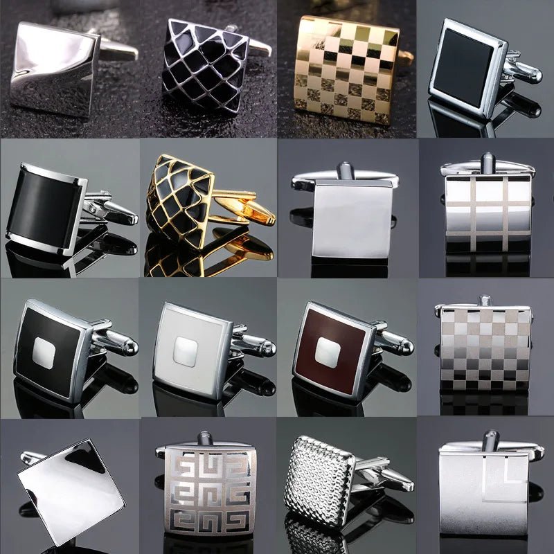 High Quality Copper Cufflinks Luxury Cuff Links Mens French Square Button Shirts Accessories Business Jewelry - Luzilly Bridal & Apparel