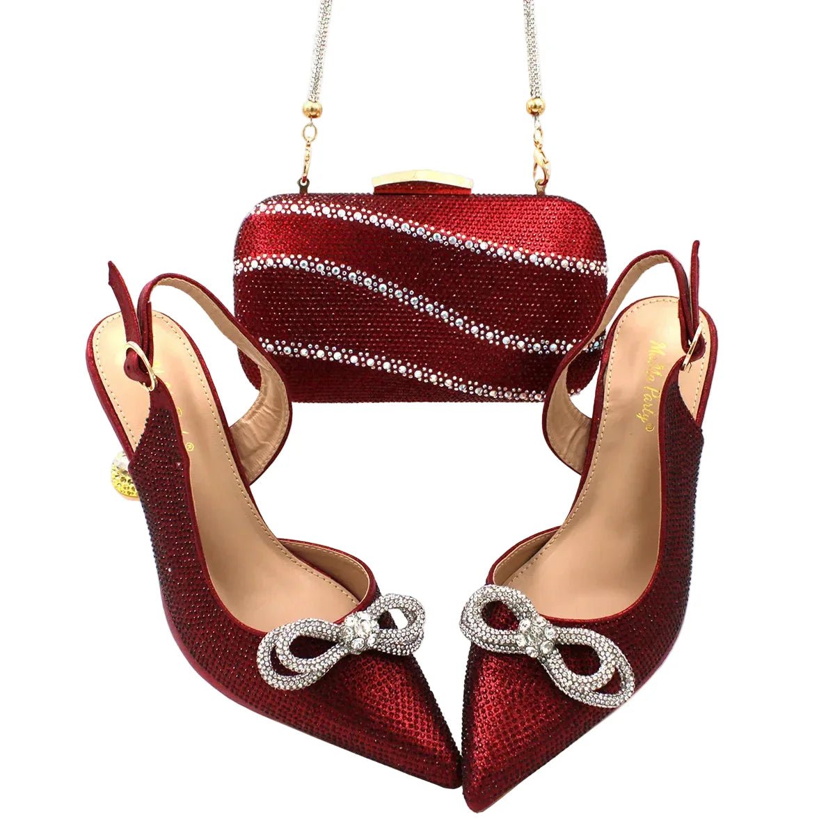 High-Quality Ladies Sandal Shoes Matching Bag Set EDR321 - Luzilly Bridal & Apparel