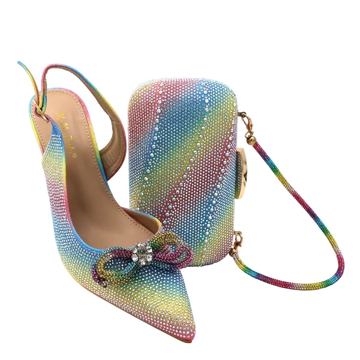 High-Quality Ladies Sandal Shoes Matching Bag Set EDR321 - Luzilly Bridal & Apparel