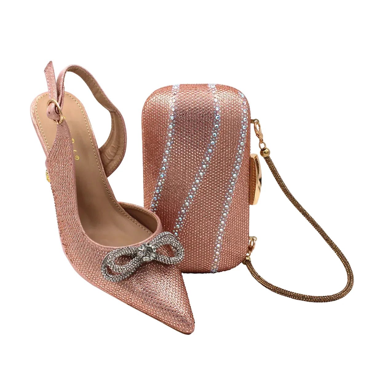 High-Quality Ladies Sandal Shoes Matching Bag Set EDR321 - Luzilly Bridal & Apparel