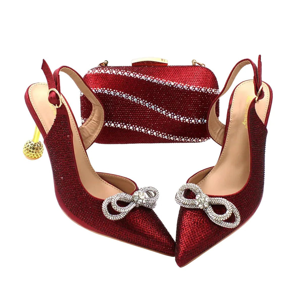High-Quality Ladies Sandal Shoes Matching Bag Set EDR321 - Luzilly Bridal & Apparel