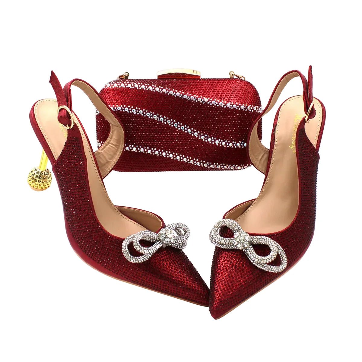 High-Quality Ladies Sandal Shoes Matching Bag Set EDR321 - Luzilly Bridal & Apparel