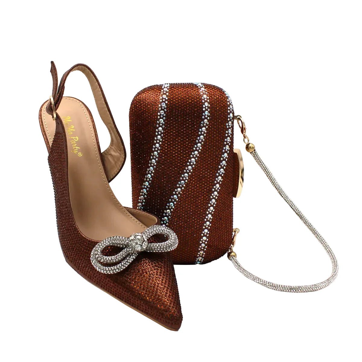 High-Quality Ladies Sandal Shoes Matching Bag Set EDR321 - Luzilly Bridal & Apparel