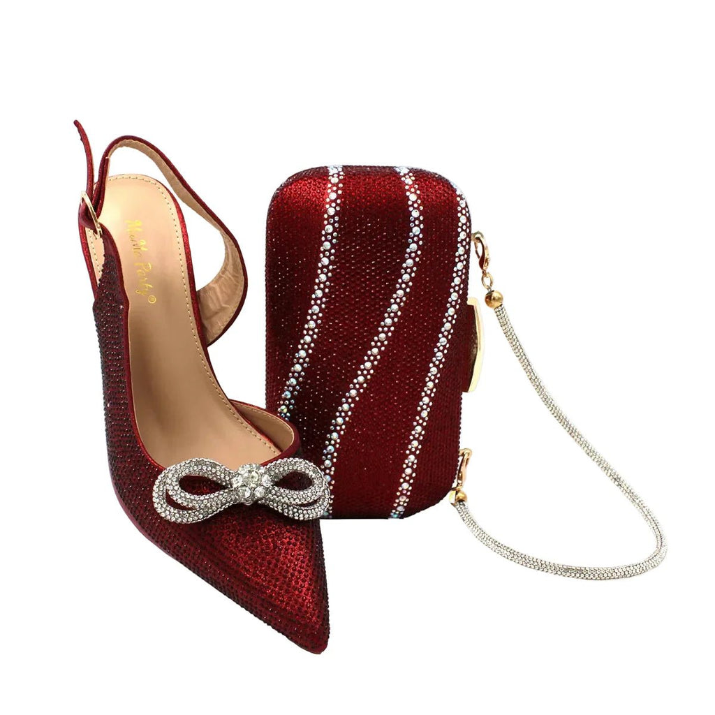 High-Quality Ladies Sandal Shoes Matching Bag Set EDR321 - Luzilly Bridal & Apparel
