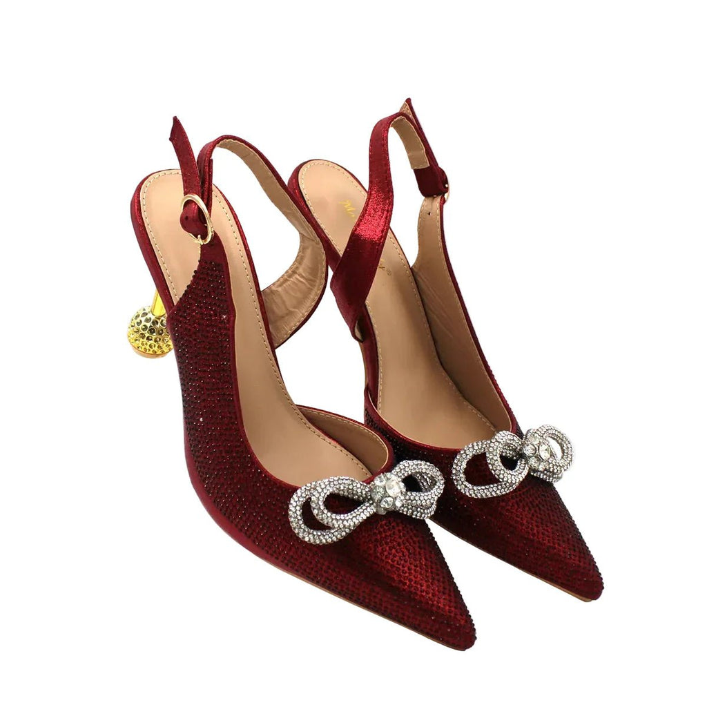 High-Quality Ladies Sandal Shoes Matching Bag Set EDR321 - Luzilly Bridal & Apparel