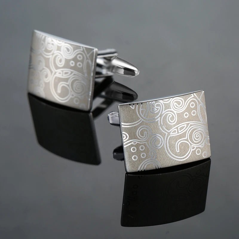 High quality men's French shirt cufflinks brand new fashion laser metal Chinese knot cufflinks manufacturer wholesale - Luzilly Bridal & Apparel