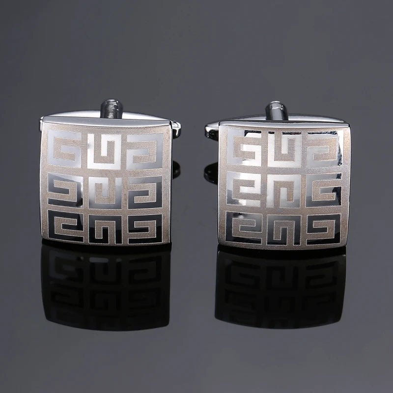 High quality men's French shirt cufflinks brand new fashion laser metal Chinese knot cufflinks manufacturer wholesale - Luzilly Bridal & Apparel