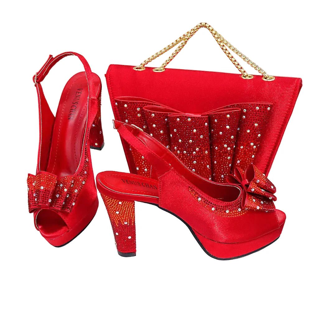 High Quality Thin Heels Ladies Shoes Matching Bag Set YT6543 - Luzilly Bridal & Apparel