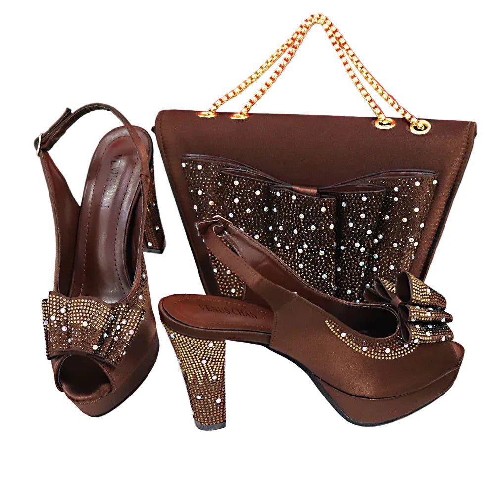 High Quality Thin Heels Ladies Shoes Matching Bag Set YT6543 - Luzilly Bridal & Apparel