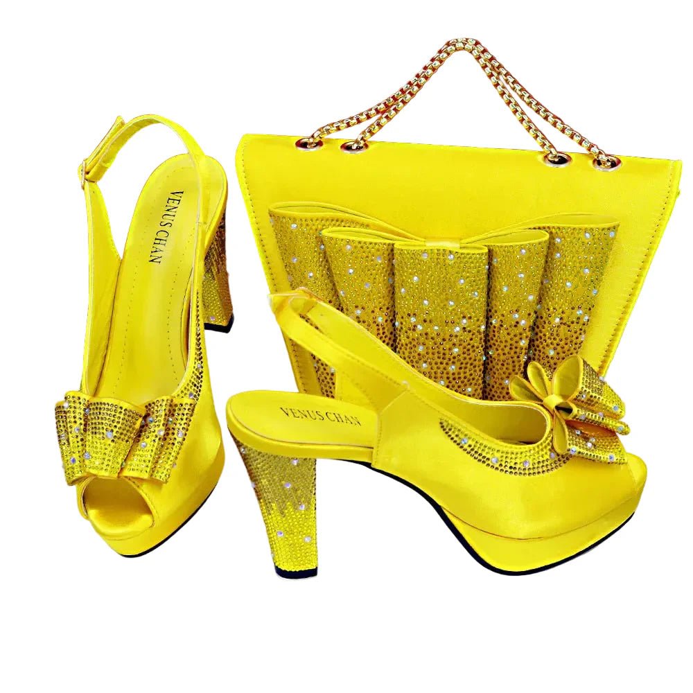 High Quality Thin Heels Ladies Shoes Matching Bag Set YT6543 - Luzilly Bridal & Apparel