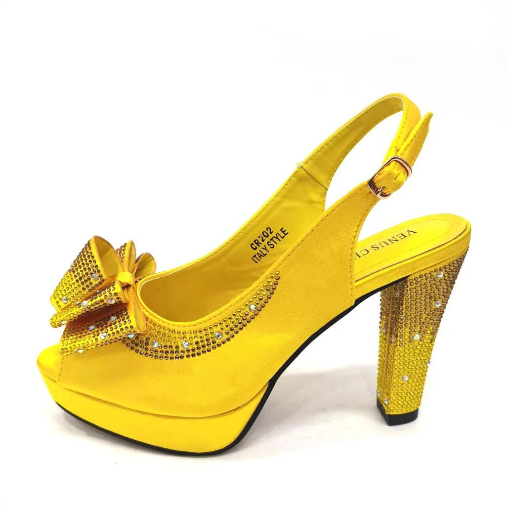 High Quality Thin Heels Ladies Shoes Matching Bag Set YT6543 - Luzilly Bridal & Apparel